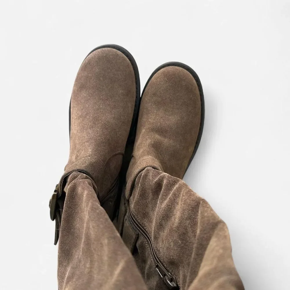 Brown suede like Slouchy y2k style Knee High Boots – Y2K Indie Cowgirl rave 6.5